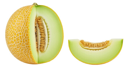 Isolated Galia Melon with Slice