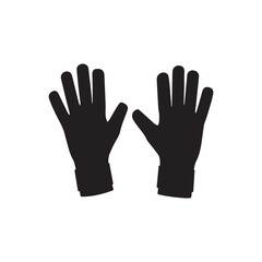 Football goalkeeper gloves silhouette vector icon flat illustration design