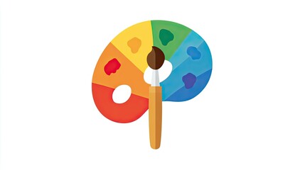 Vibrant Color Palette with Paintbrush