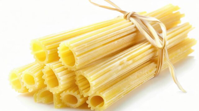 A bundle of pasta sticks tied together 