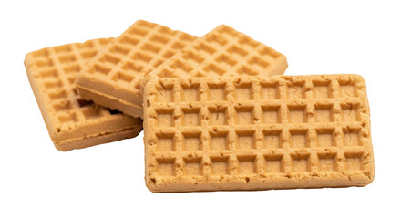 Isolated Waffle Crackers Snack Pile