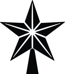 christmas tree topper star vector icon.