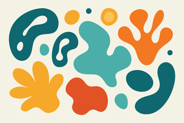 Set of abstract organic shape. hand drawn doodle art. vector design blob