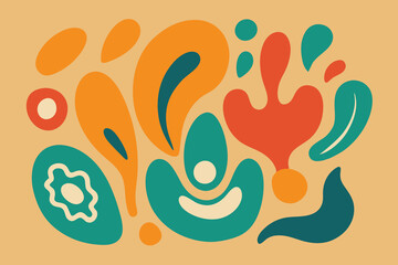 Set of abstract organic shape. hand drawn doodle art. vector design blob