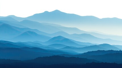 Naklejka premium Blue Mountain Range Panorama