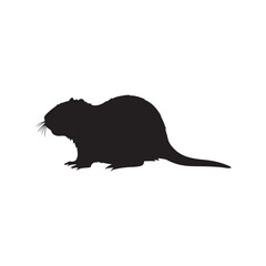 Nutria silhouette vector icon flat illustration design on white background