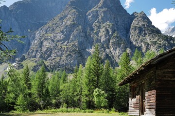 mountain hut in the mountains