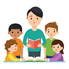 Fototapeta premium teacher and students are in study