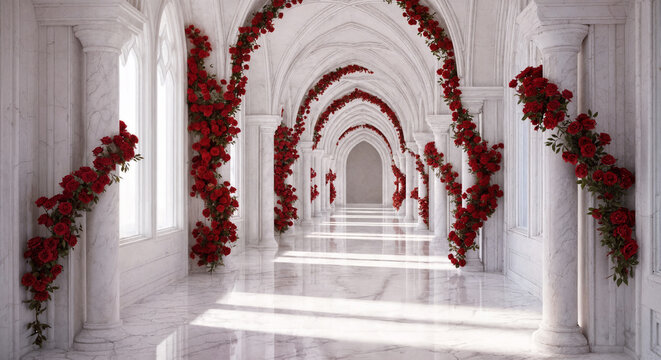 Elegant Hallway Adorned with Roses