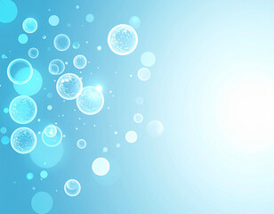 浮遊する発光細胞とクリーンなバイオ背景

