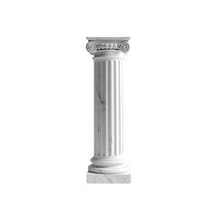 Elegant ionic order column architecture design element on transparent background