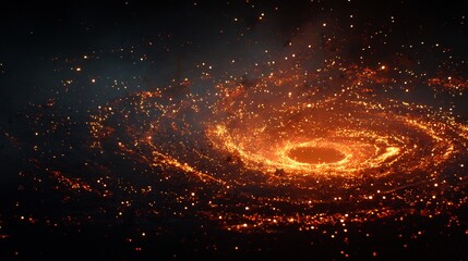 Spectacular cosmic vortex of radiant energy and light in the deep darkness