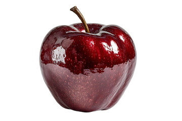 Captivating red candy apple glistens against a stark transparent background studio shot