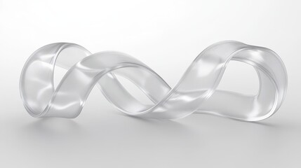 Fototapeta premium Abstract Transparent Ribbon Twisting in Elegant Flowing Form