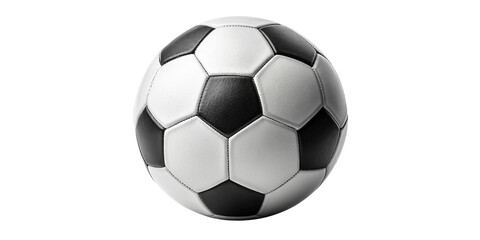 Obraz premium Classic Black and White Soccer Ball Isolated on Transparent Background High-Resolution Soccer Ball with Traditional Design on Transparent PNG