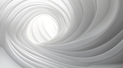 Obraz premium Abstract White Swirl Tunnel Design with Soft Light and Curved Shapes