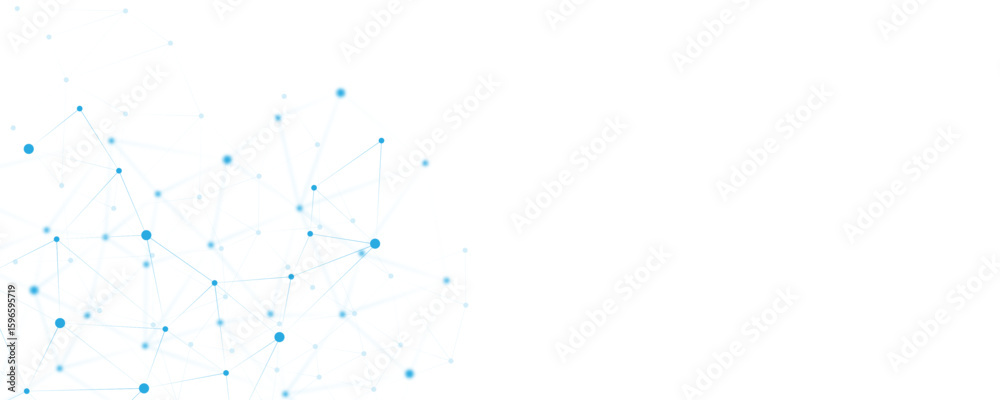 Poster blue white abstract polygon connection mesh digital technology futuristic communication high tech co