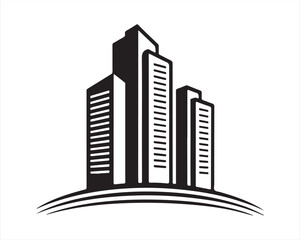 Fototapeta premium Skyscraper Logo Design – Modern City Building Vector Icon