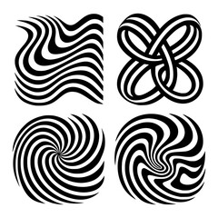 Fototapeta premium Set of distorted line elements vector
