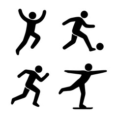 Sticky figure Athletic Motion icon set