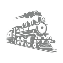 Illustration of Vintage Steam Locomotive
