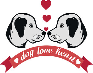 Dog in love Vectors