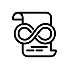 Vector icon of a document with infinity symbol