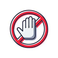 Obraz premium Red Stop Hand Icon