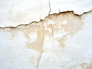 Distressed wall texture with peeling paint and water stains, showcasing aging and decay for artistic or grunge-themed visuals. Wall texture, paint damage.