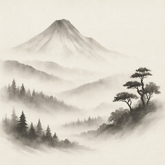 misty mountain landscape