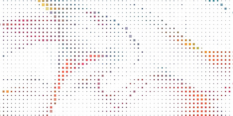 Geometric background square styles colorful rectangles halftone pixel pattern.