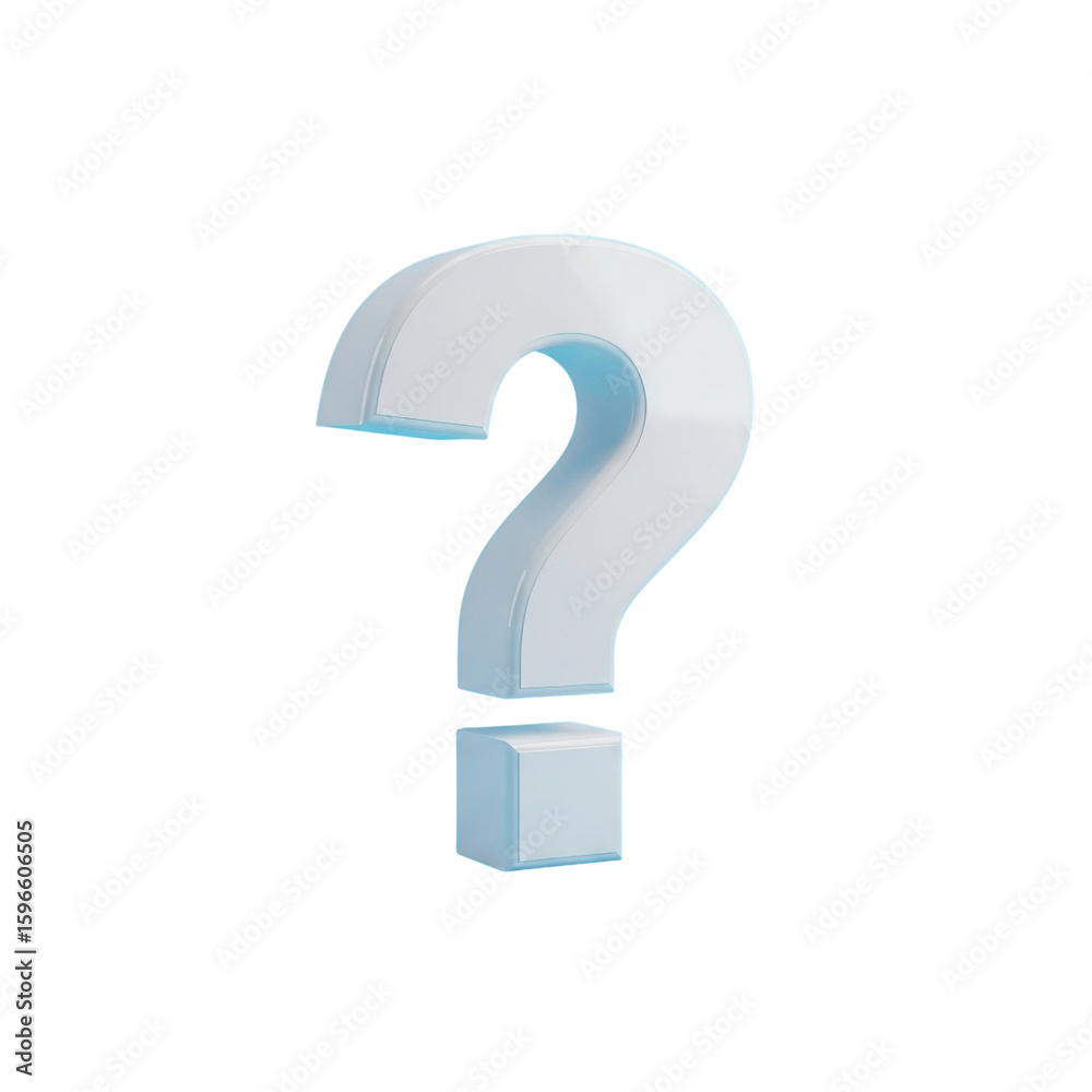 Fototapete question mark symbol in 3d rendering isolated png with transparent background