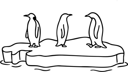 penguin vector illustration, isolated on white