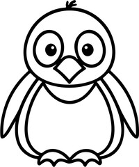 penguin vector illustration, isolated on white