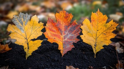 Vibrant Autumn Leaves Displaying Rich Colors of Fall Season