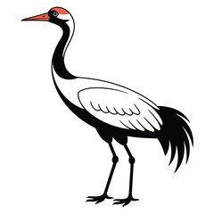 heron on a white background