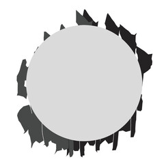 Abstract brush strokes with frame, sales banner frame , round frame 