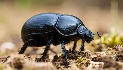 Close-up of a black beetle