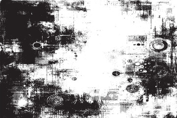 Minimalist Tech Grunge Background with Circular Elements and Noise