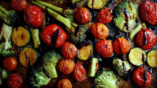 Roasted Vegetables with Balsamic Glaze - Powered by Adobe