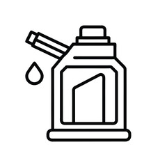 Simple oil can outline icon for industrial and automotive use
