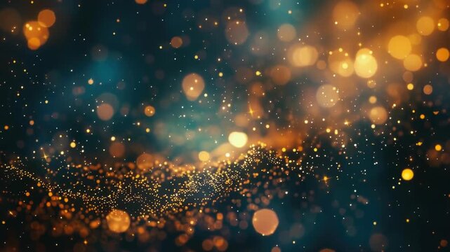 A blurry image of a dark blue and gold background
