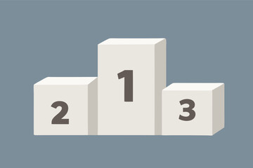 winners podium.Podium with number 1 ,2 ,3 , 3D render