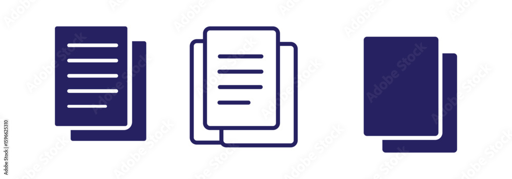 Wall mural document line icon. paper document icons set. file symbol. vector