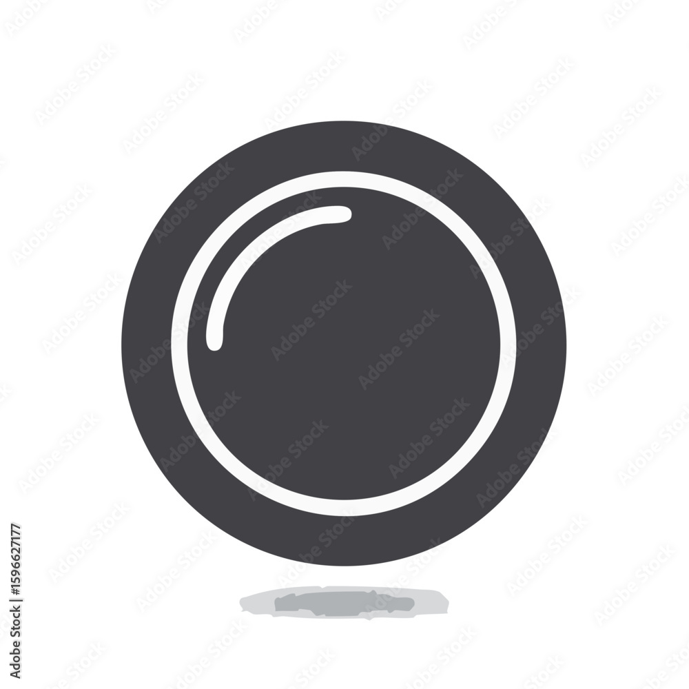 Fototapete abstract gray circle icon with white ring shadow symbol element design