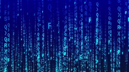 Abstract Digital Data Backdrop, Cyber Security and Cyber Space Concept, Encrypted Data, Random Letters and Futuristic Glow, Artificial Intelligence and Security, Hacking and hacker concept Background. - Powered by Adobe