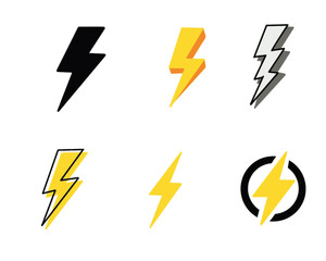 Lightning icon collection lightning symbol