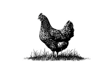 Speckled hen in the night