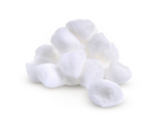 Heap of cotton wool isolated on white  transparent.