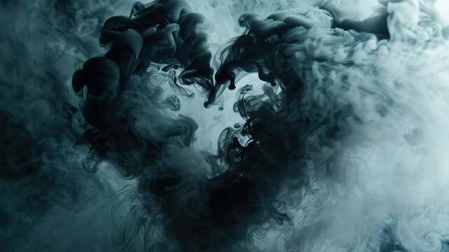 Black and white of smoke forming a heart shape, great for romantic or abstract concepts
